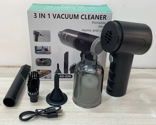 Powerful 3-in-1 Cordless Handheld Vacuum Cleaner – Wet & Dry, Strong Suction For Car, Sofa, Carpet & Home Cleaning ₨670