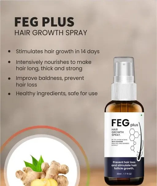 Feg Plus Hair Growth Spray – Stimulate Follicles, Reduce Hair Fall, And Encourage Thicker, Healthier Growth 60ml