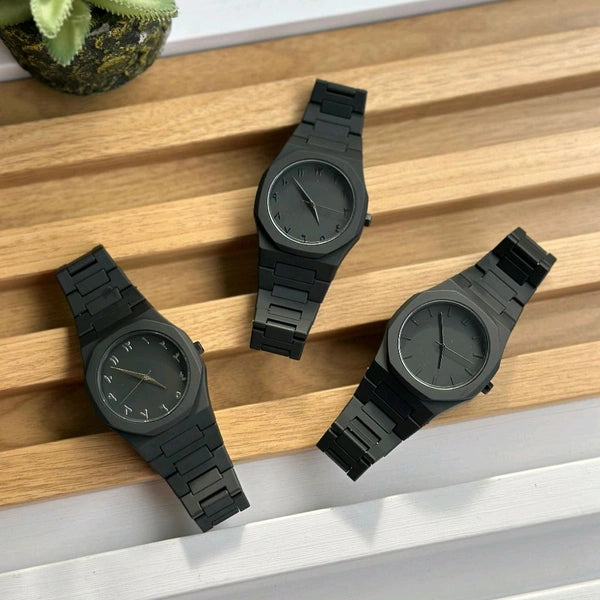 Full Black Aura Quartz Watch – Lightweight Design, , Premium Quality & Finish – Best Quality Analog Watch For Boys – Watch For Men | Full Black Color Watch (with Random Box)